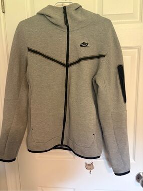 Nike Light Grey Hooded Zip Sweatshirt